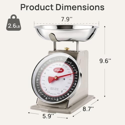 Mechanical Kitchen Scale, 11lb Analog Food Scale - Image 7