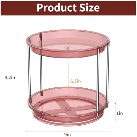 Rotating Makeup Organizer, Perfume Skincare Holder, 2 Tier 9 Inch - Image 3