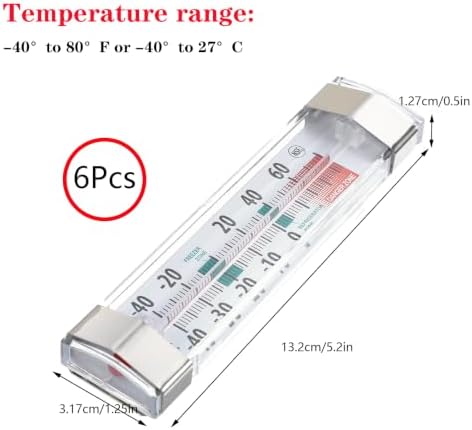 6 Pack Refrigerator Freezer Thermometer, Waterproof Analog Thermometer - Image 2