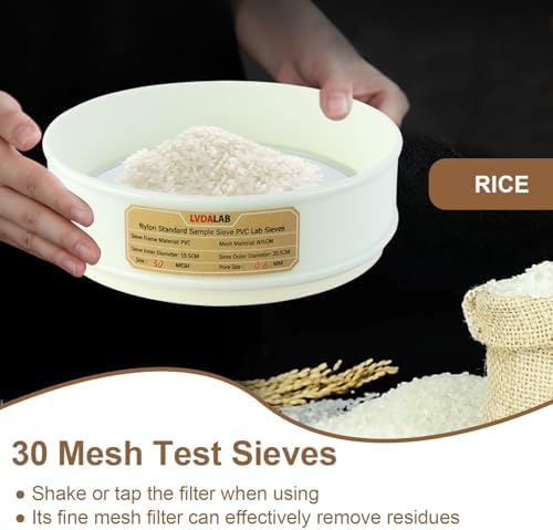 7.9" PVC Lab Sieve, Nylon Mesh, 30 Mesh Screen Sifter - Image 3