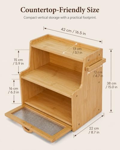 Bread Box for Kitchen Countertop Large Capacity - Image 3
