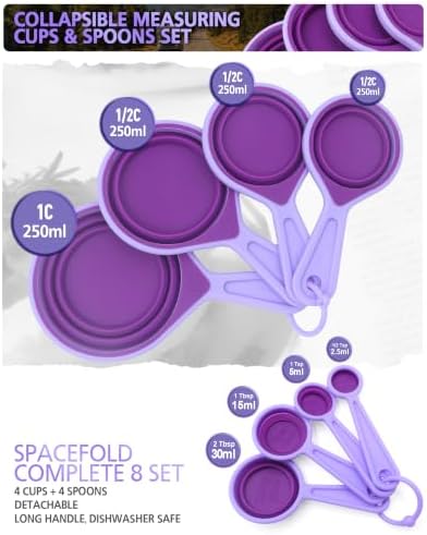 Collapsible Measuring Cups and Spoons Set, Space Saving - Image 3