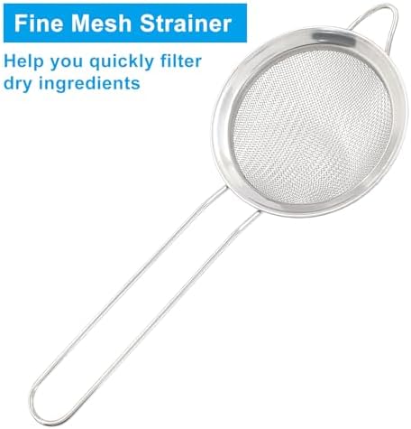Piutouyar 8cm/3.15" Fine Mesh Strainers, Stainless Steel Kitchen Strainers - Image 5
