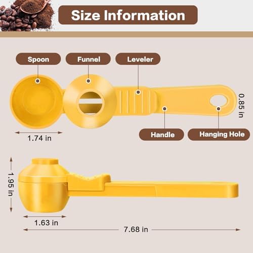 2-in-1 Coffee Scoop with Funnel, 2 Tbsp Measuring Spoon - Image 2