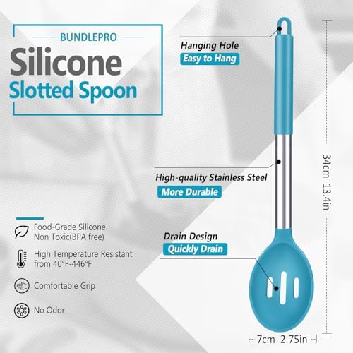 BUNDLEPRO Large Silicone Slotted Spoon, 2 Pack - Image 2