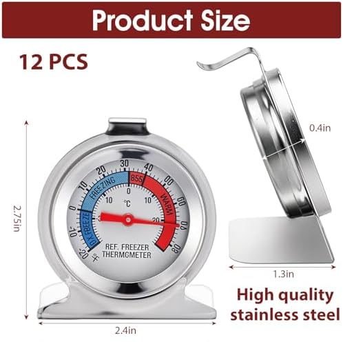 12 Pack Refrigerator Thermometer Large Dial Fridge Thermometer - Image 2