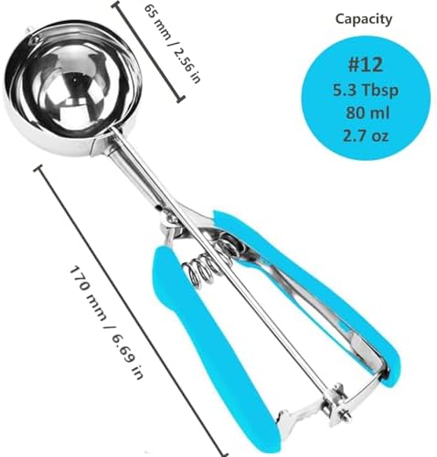 Large Cookie Scoop, 5.3Tbsp/80ml/2.7oz, #12 Cookie Scooper - Image 6
