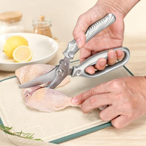 CHEN-KE Rust Resistant Heavy Duty Multipurpose Kitchen Shears-Silver - Image 6