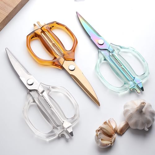 Jasni Transparent Handle Stainless Steel Sharp Powerful Kitchen Scissors - Image 6