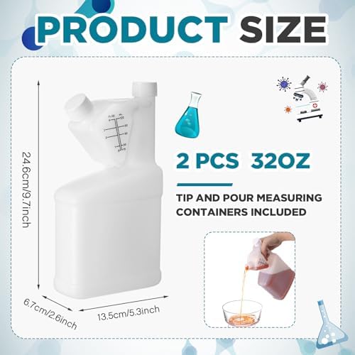 2 Pcs 32oz Tip Measure Container Tip and Pour Measuring Cup - Image 2