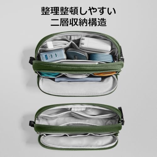 tomtoc Electronic Organizer Travel Case, Dual Compartment Tech Organization - Image 2