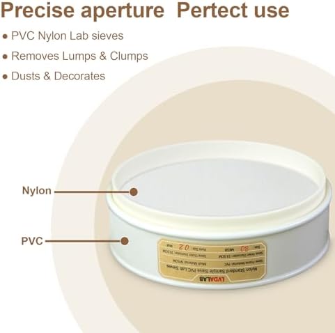 7.9" PVC Lab Sieve, Nylon Mesh, 80 Mesh Screen Sifter - Image 4