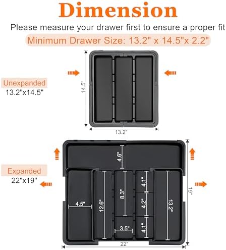 Spaclear Large Utensil Drawer Organizer Expandable Silverware Organizer - Image 2