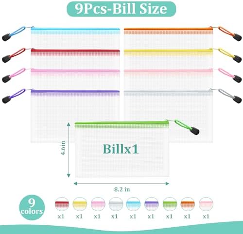 9pcs Small Zipper Pouch, 8.1x4.8 Inches Plastic Pencil Bags, 9 Colors - Image 2