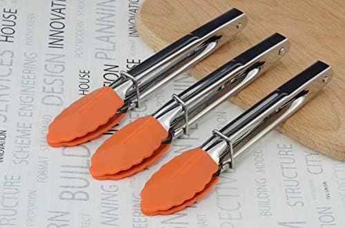 HINMAY 7-Inch Silicone Tipped Kitchen Tongs - Image 4
