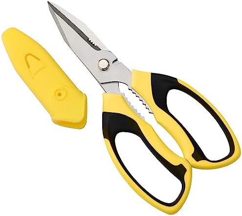 BoFuYuan Utility Scissors All Purpose heavy duty 8-Inch Yellow by BoFuYuan