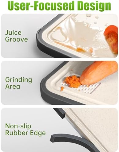 Titanium Cutting Boards for Kitchen, Non Toxic 2-in-1 Cutting Board Double Sided - Image 5