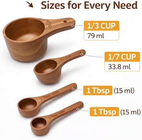 Wooden Measuring Cups and Spoons Set - Image 3