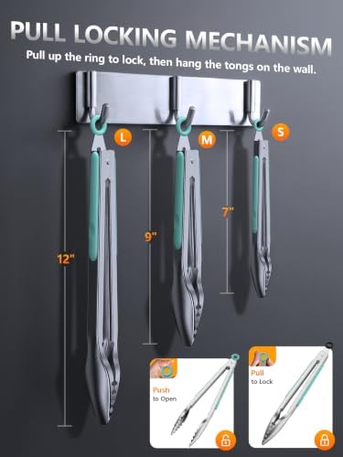 Stainless Steel Kitchen Tongs - Image 2