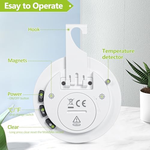 Geevon Small Digital Refrigerator Thermometer 5 Pack, IP65 Waterproof - Image 4