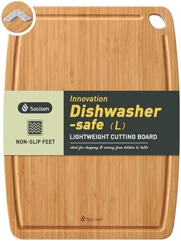 Lightweight Durable Bamboo Cutting Board by Socisen