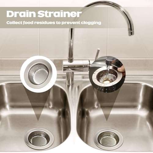 Retisee 2 Pcs Kitchen Sink Drain Strainer 4.4 Inch, Brushed Silver - Image 4