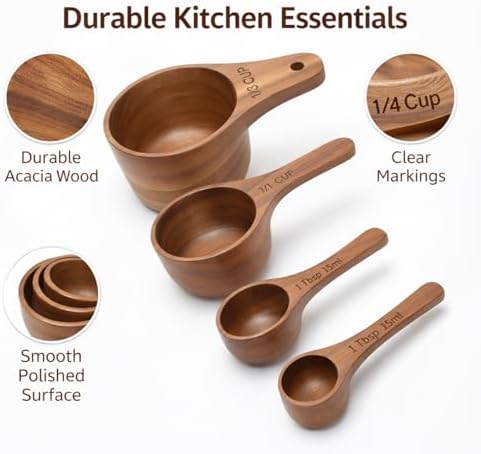 Wooden Measuring Cups and Spoons Set - Image 6