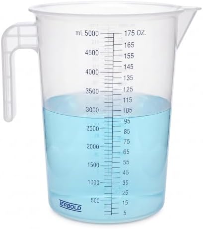 5 Liter Measuring Pitcher | 1.3 Gallon Shatterproof Plastic by Terbold