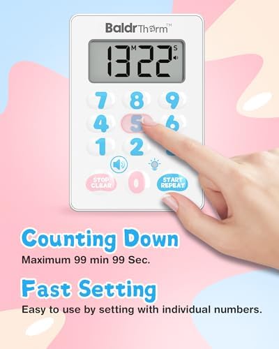 Digital Kitchen Timer, Waterproof Magnetic Countdown Timer - Image 2