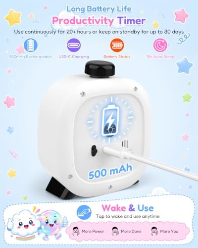 Digital Visual Timer for Kids ADHD, 99-Minute Countdown, Rechargeable - Image 7