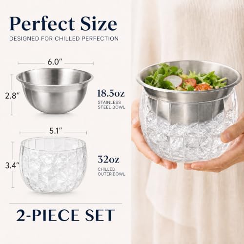 ZENFUN 2 Pack 20 Oz Chilled Dip Bowl - Image 2
