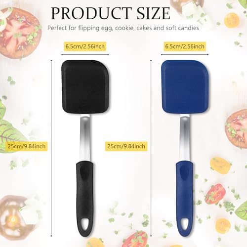 2Pcs Mini Silicone Cookie Brownie Spatula, Solid Flat - Image 2