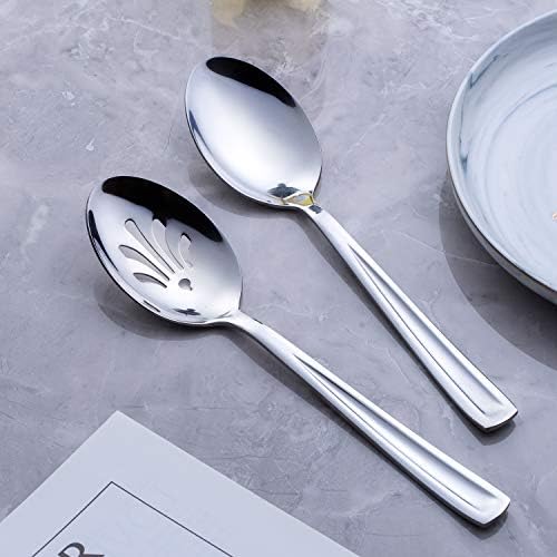 GoGeiLi Stainless Steel Large Silverware Serving Spoon Set - Image 2