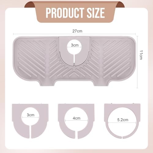Teenyyou 2 Pcs Silicone Faucet Splash Guard 10.6 ” x 4.3” Kitchen Sink Splash - Image 2