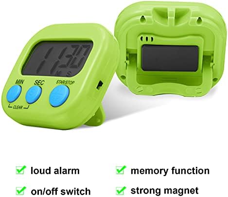 Weewooday 4 Pcs Multi-func Electronic Kitchen Classroom Timer, 4 Colors - Image 3