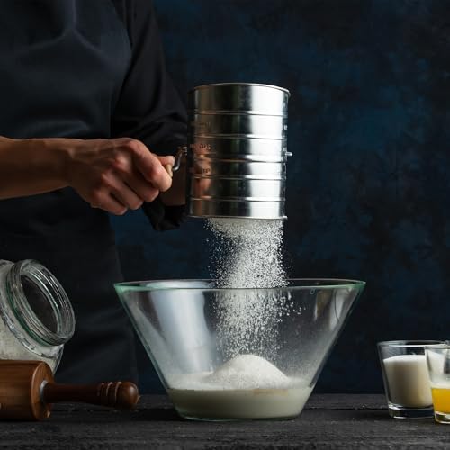 Flour Sifter for Baking, 3 Cup Hand Crank Sifter - Image 6