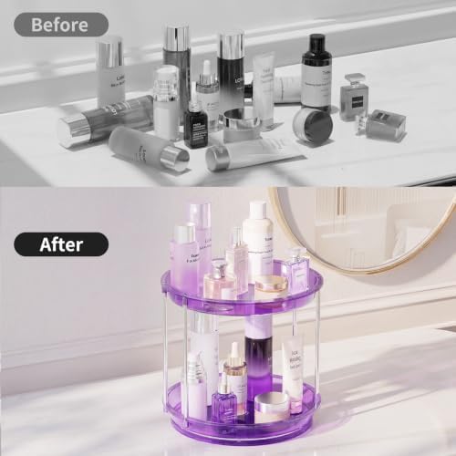 Rotating Makeup Organizer, Perfume Skincare Holder, 2 Tier 9 Inch - Image 4