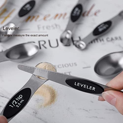 Magnetic Measuring Spoons Set Stainless Steel Stackable Measuring Spoons - Image 3