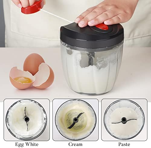 Ourokhome Manual Food Processor Vegetable Chopper, Portable Hand Pull String - Image 3