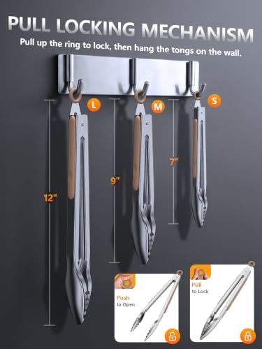 Stainless Steel Kitchen Tongs - Image 2