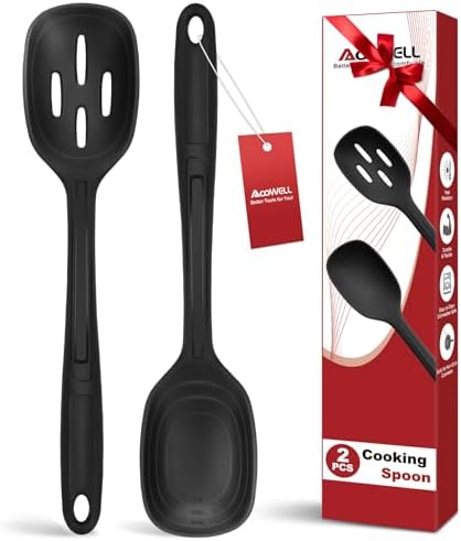 2 Pack Large Silicone Cooking Spoon by AcoWELL