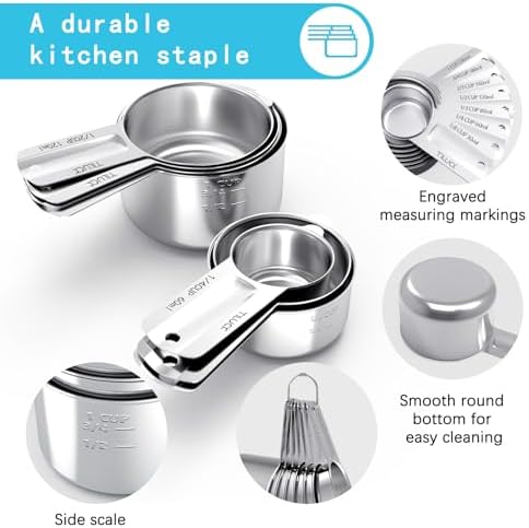 TILUCK Stainless Steel Measuring Cups Set, Kitchen Gadgets - Image 4