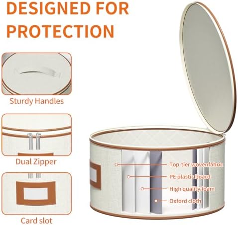 Aokeyee 4-Piece Plate Storage Set, Hard-Shell Dinnerware Organizer - Image 3