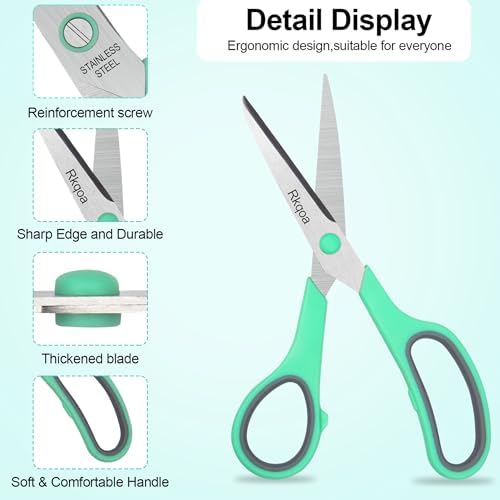 Scissors, 6 Pack 8" All Purpose Comfort-Grip Sharp Shears - Image 6