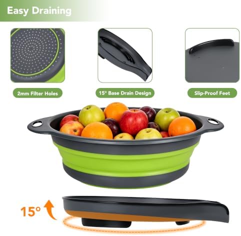 3-Pack Collapsible Colander for Kitchen - Image 5