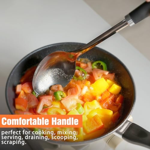 Stainless Steel Cooking Spoon, Solid Bowl - Image 5