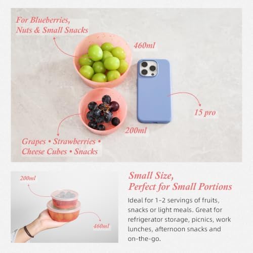 4Pcs Stackable Plastic Food Storage Containers Plastic Bowls - Image 2