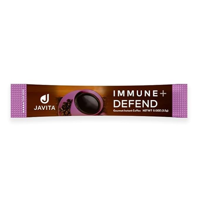 Mushroom Coffee by Javita, Immune & Defend Blend of Chaga, Lion's Mane and Dark Roast Coffee for Morning Boost, Antioxidant Support; Keto-friendly, 4 boxes of 24 (3.5g) Sticks, 96 ct