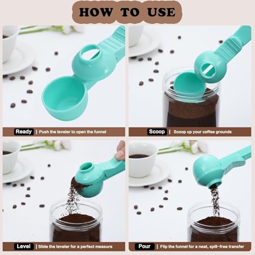 2 Tbsp Coffee Scoop with Built-in Funnel, Mess-Free Ground Coffee - Image 3