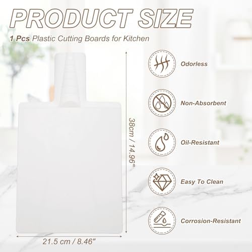 uxcell Foldable Cutting Board 15"x8.5" Plastic Folding Cutting Board White - Image 2